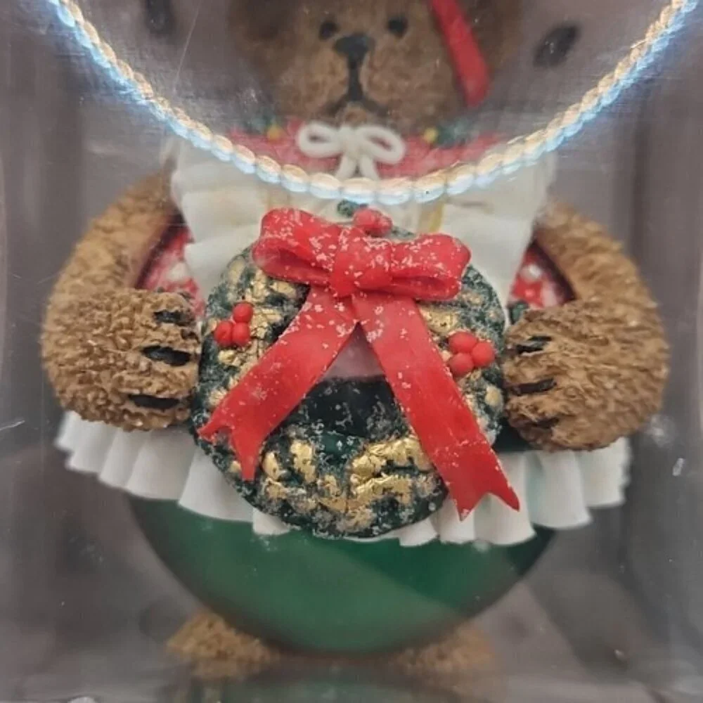 Traditions Collectible Glass Teddy Bear Ornament Vintage New Never Opened‎